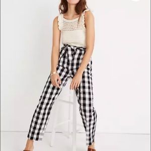 Madewell Paperbag Pants in Gingham